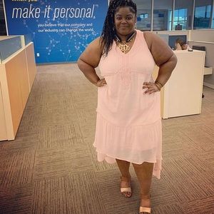 Blush colored Crochet collared Sundress